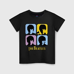 Футболка хлопковая детская The Beatles: pop-art, цвет: черный