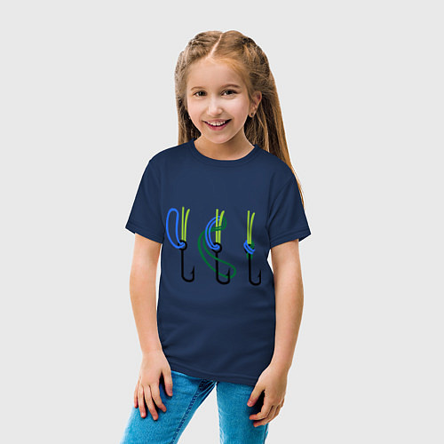 Детская футболка Рыболовный узел / Тёмно-синий – фото 4