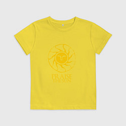 Футболка хлопковая детская Praise The Sun, цвет: желтый