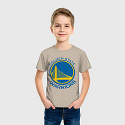 Футболка хлопковая детская Golden state Warriors, цвет: миндальный — фото 2