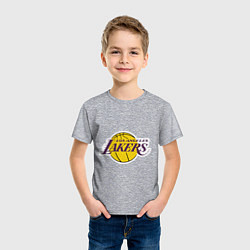 Футболка хлопковая детская LA Lakers, цвет: меланж — фото 2