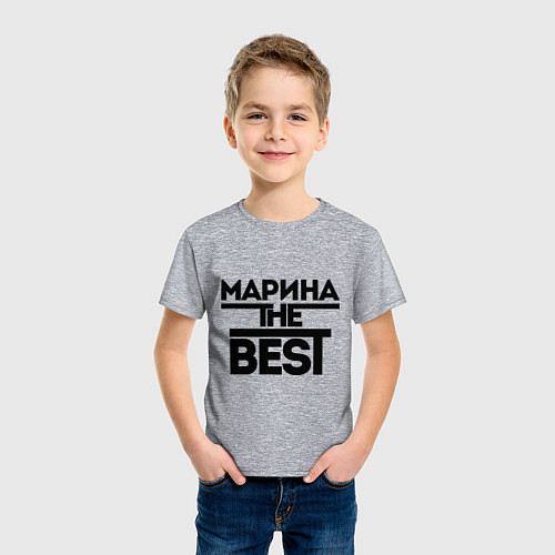 Детская футболка Марина the best / Меланж – фото 3