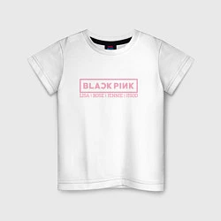 Футболка хлопковая детская Black Pink: Girls, цвет: белый