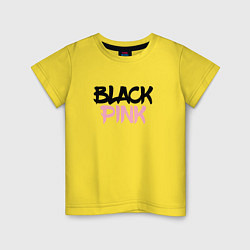Футболка хлопковая детская Black Pink Graffiti, цвет: желтый