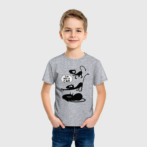 Детская футболка I'm not a CAT! / Меланж – фото 3