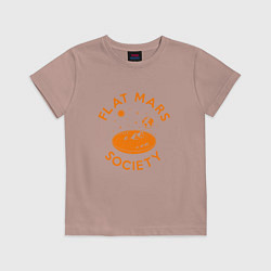 Футболка хлопковая детская Flat Mars Society, цвет: пыльно-розовый