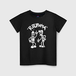 Футболка хлопковая детская Futurama Cartoon, цвет: черный