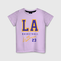 Футболка хлопковая детская Lebron 23: Los Angeles, цвет: лаванда