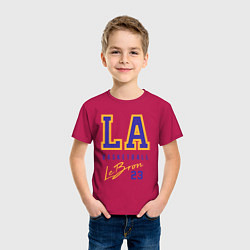 Футболка хлопковая детская Lebron 23: Los Angeles, цвет: маджента — фото 2
