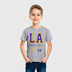 Футболка хлопковая детская Lebron 23: Los Angeles, цвет: меланж — фото 2