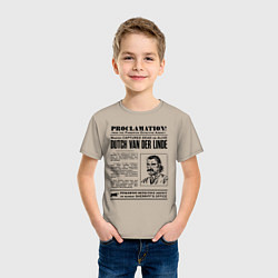 Футболка хлопковая детская RDR II: Proclamation, цвет: миндальный — фото 2