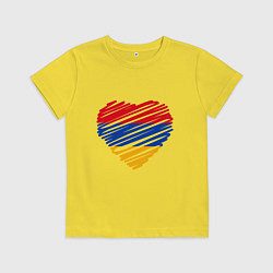 Футболка хлопковая детская Сердце Армении, цвет: желтый