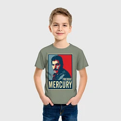 Футболка хлопковая детская Freddie Mercury, цвет: авокадо — фото 2