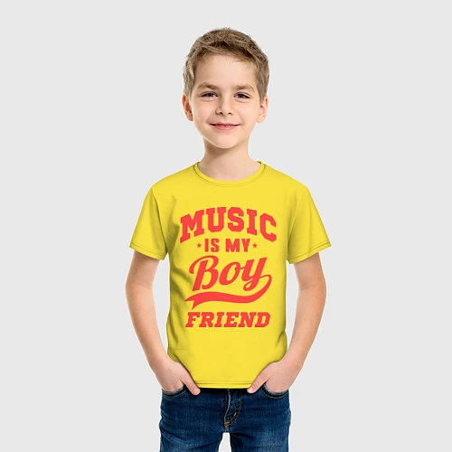Детская футболка Music is my boyfriend / Желтый – фото 3