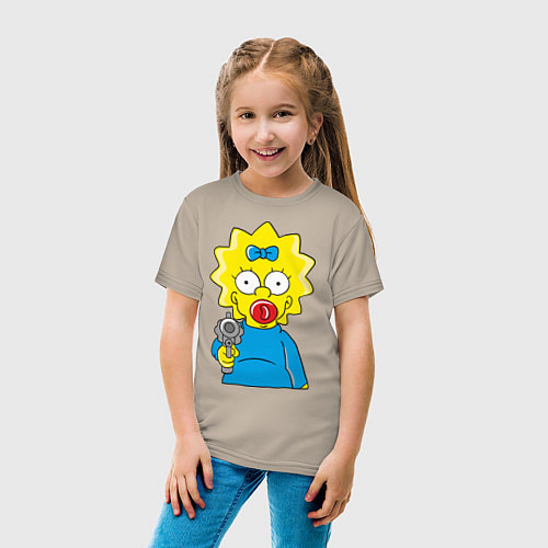 Детская футболка Мэгги с револьвером / Миндальный – фото 4