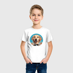 Футболка хлопковая детская Intellegent dog, цвет: белый — фото 2