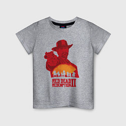 Футболка хлопковая детская Red Dead Redemption 2, цвет: меланж