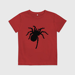 Футболка хлопковая детская Черный паук, цвет: красный