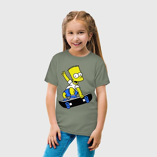 Детская футболка Барт на скейте / Авокадо – фото 4