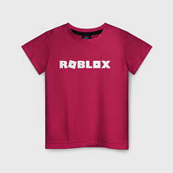 Футболка хлопковая детская Roblox Logo, цвет: маджента
