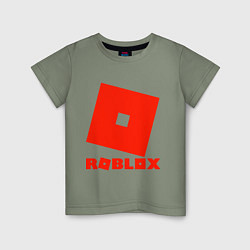 Футболка хлопковая детская Roblox Logo, цвет: авокадо