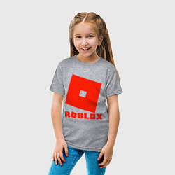 Футболка хлопковая детская Roblox Logo, цвет: меланж — фото 2