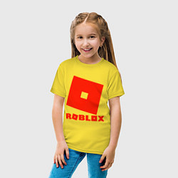 Футболка хлопковая детская Roblox Logo, цвет: желтый — фото 2