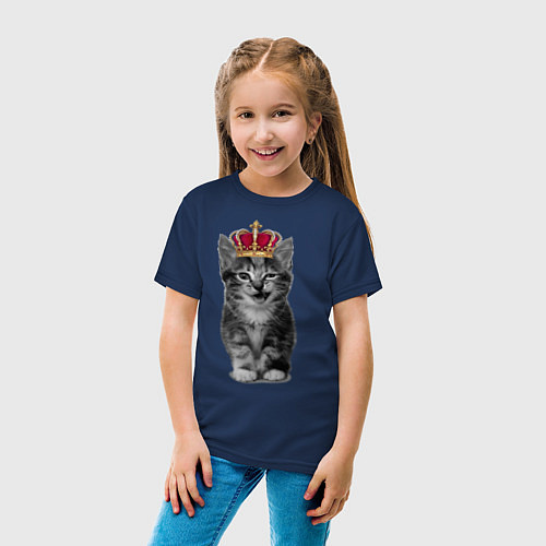 Детская футболка Meow kitten / Тёмно-синий – фото 4