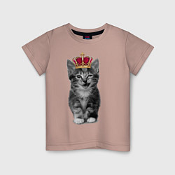 Футболка хлопковая детская Meow kitten, цвет: пыльно-розовый