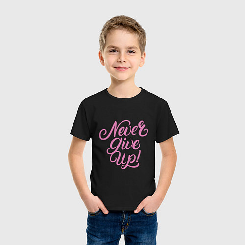 Детская футболка Never Give Up / Черный – фото 3