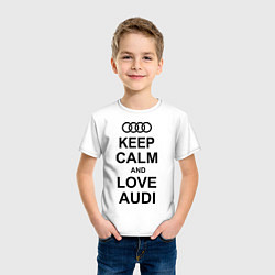 Футболка хлопковая детская Keep Calm & Love Audi, цвет: белый — фото 2