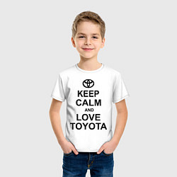 Футболка хлопковая детская Keep Calm & Love Toyota, цвет: белый — фото 2