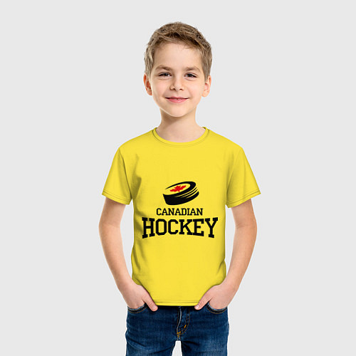 Детская футболка Canadian hockey / Желтый – фото 3