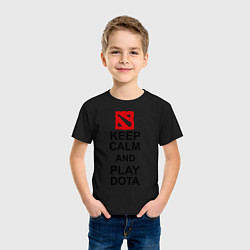 Футболка хлопковая детская Keep Calm & Play Dota, цвет: черный — фото 2