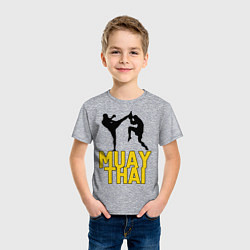 Футболка хлопковая детская Muay Thai, цвет: меланж — фото 2