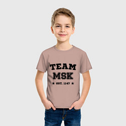 Футболка хлопковая детская Team MSK est. 1147, цвет: пыльно-розовый — фото 2