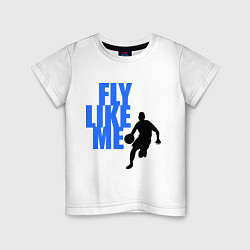 Футболка хлопковая детская Fly like me, цвет: белый