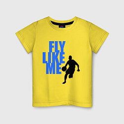 Футболка хлопковая детская Fly like me, цвет: желтый