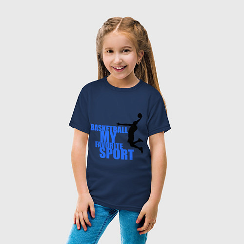 Детская футболка Basketball - my favorite / Тёмно-синий – фото 4