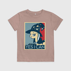 Футболка хлопковая детская MLP: Yes I Can, цвет: пыльно-розовый