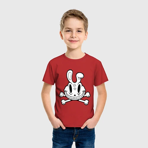Детская футболка Кролик-пират / Красный – фото 3
