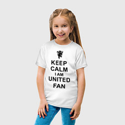 Футболка хлопковая детская Keep Calm & United fan, цвет: белый — фото 2