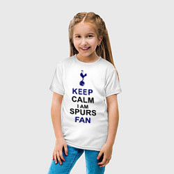 Футболка хлопковая детская Keep Calm & Spurs fan, цвет: белый — фото 2