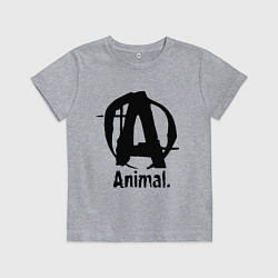 Футболка хлопковая детская Animal Logo, цвет: меланж