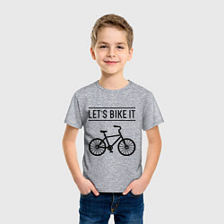 Футболка хлопковая детская Lets bike it, цвет: меланж — фото 2