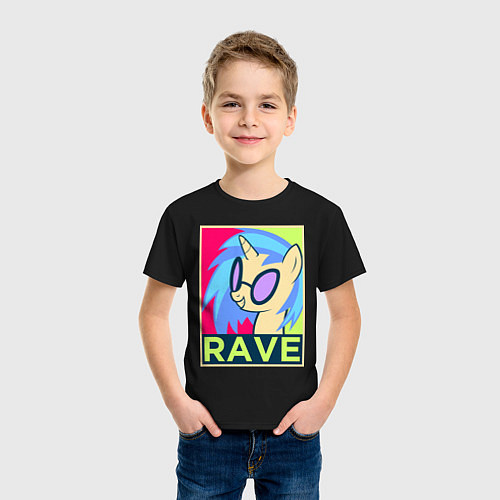 Детская футболка DJ Pon-3 RAVE / Черный – фото 3