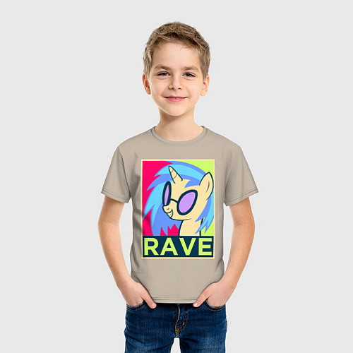 Детская футболка DJ Pon-3 RAVE / Миндальный – фото 3