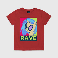 Футболка хлопковая детская DJ Pon-3 RAVE, цвет: красный