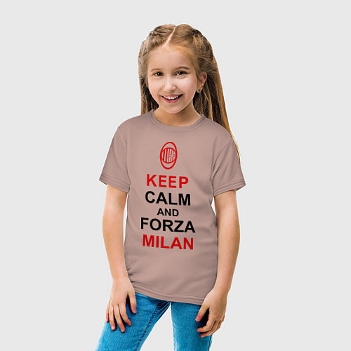 Детская футболка Keep Calm & Forza Milan / Пыльно-розовый – фото 4