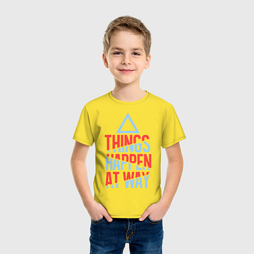 Детская футболка Things Happen at Way / Желтый – фото 3